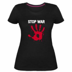 Женская стрейчевая футболка Stop War - PrintSalon