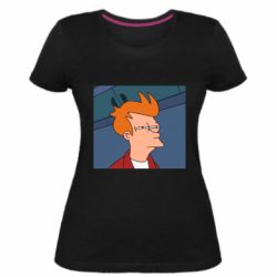 Женская премиум футболка Suspicious Fry - PrintSalon