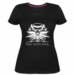 Женская премиум футболка The witcher wolf - PrintSalon