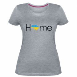 Женская стрейчевая футболка Украина дом! - PrintSalon