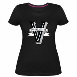 Женская премиум футболка V