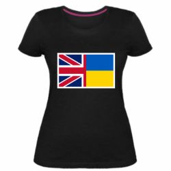 Женская премиум футболка Великобритания и Украина - PrintSalon