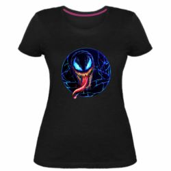 Жіноча преміум футболка Venom black and blue style - PrintSalon