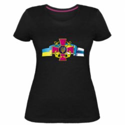 Жіноча стрейчева футболка ВМС ЗС України - PrintSalon