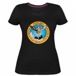 Женская стрейчевая футболка Военная разведка Украина, сова - PrintSalon