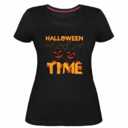 Женская премиум футболка Время Хэллоуина - PrintSalon