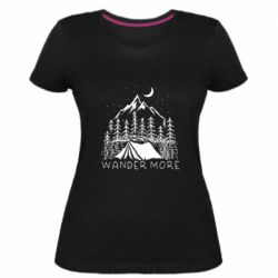 Женская премиум футболка Wander more - PrintSalon