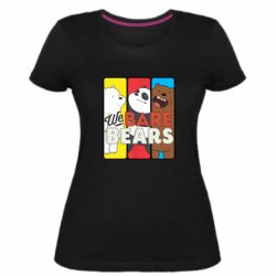 Женская премиум футболка We bare bears collage - PrintSalon