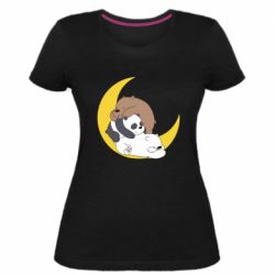 Женская премиум футболка We bare bears sleep - PrintSalon