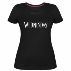 Жіноча преміум футболка Wednesday logo - PrintSalon