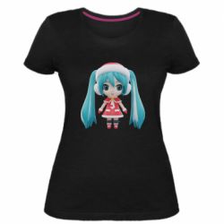 Женская премиум футболка Winter Hatsune Miku