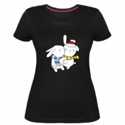 Женская премиум футболка Зайцы - PrintSalon