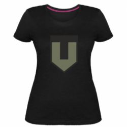 Женская стрейчевая футболка ЗСУ лого - PrintSalon