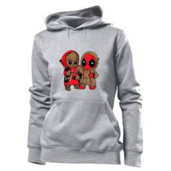 Женское худи Baby Groot And Deadpool - PrintSalon