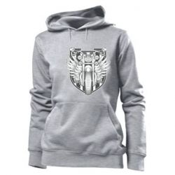 Женское худи Bike Shield Art - PrintSalon