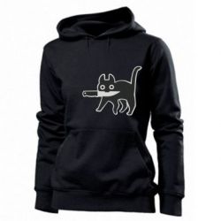 Женское худи Cat with a knife - PrintSalon