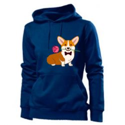 Женское худи Corgi With A Rose - PrintSalon