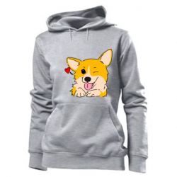 Женское худи Cute Corgi Puppy - PrintSalon