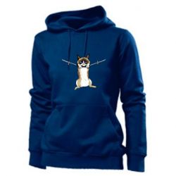 Женское худи Grumpy Cat On The Rope - PrintSalon