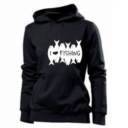 Худі жіноче I Love Fishing - PrintSalon