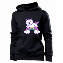 Женское худи Котик-единорог - PrintSalon