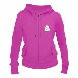 Женское худи на молнии Cat and Christmas Lights - PrintSalon