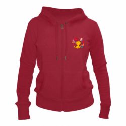 Женское худи на молнии Cat, Flowers and Butterfly