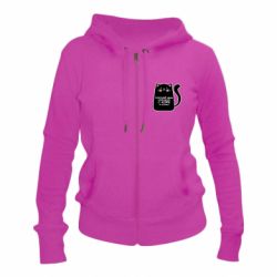 Женское худи на молнии Coffee And Cat - PrintSalon