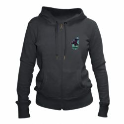 Женское худи на молнии Cute Black panther - PrintSalon