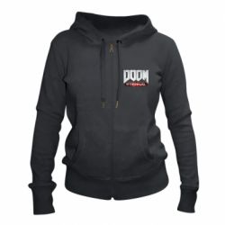Жіноче худі на блискавці Doom Eternal logo - PrintSalon