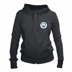 Женское худи на молнии FC Manchester City Logo - PrintSalon