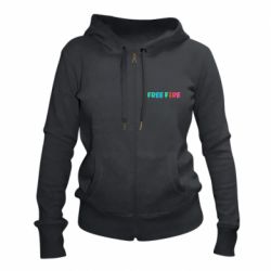 Женское худи на молнии Free fire gradient logo - PrintSalon