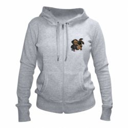 Женское худи на молнии Groot And Toothless