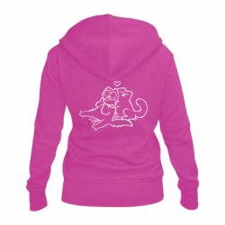 Женское худи на молнии Кот Саймона Любовь