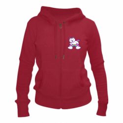 Женское худи на молнии Котик-единорог - PrintSalon