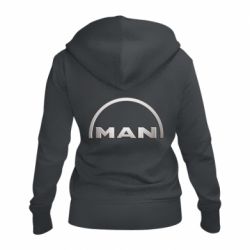Женское худи на молнии Man metallic logo - PrintSalon