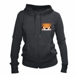 Женское худи на молнии Minecraft Minimalist - PrintSalon
