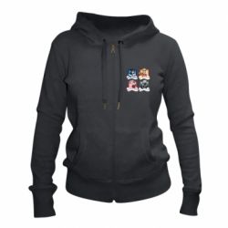 Женское худи на молнии Naruto team 7 in action