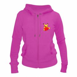 Женское худи на молнии Pikachu Heart