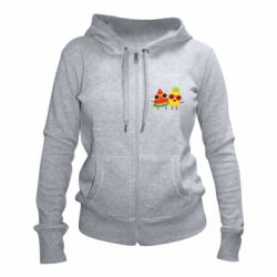 Женское худи на молнии Pineapple with watermelon