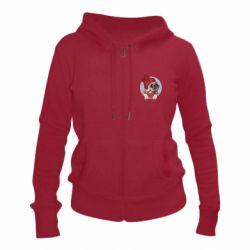 Женское худи на молнии Pug And Coffee - PrintSalon