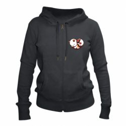 Женское худи на молнии Сердечко. Котик и собачка