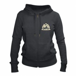 Женское худи на молнии Skull and Bike