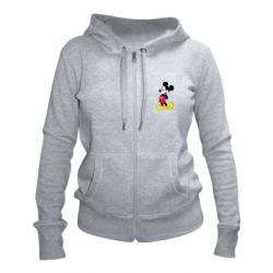 Женское худи на молнии Smiling Mickey