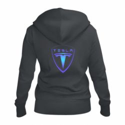 Женское худи на молнии Tesla logo gradient - PrintSalon