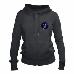 Жіноче худі на блискавці Venom black and blue style - PrintSalon