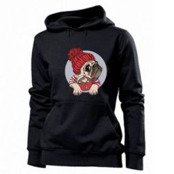 Женское худи Pug And Coffee - PrintSalon