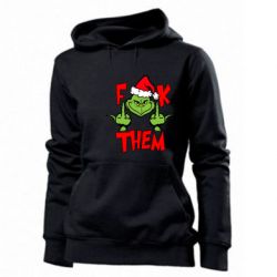 Женское худи The grinch f*ck them - PrintSalon
