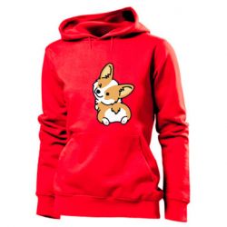Женское худи Winking Corgi - PrintSalon