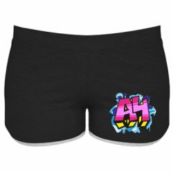 Женские шорты А4 Граффити - PrintSalon
